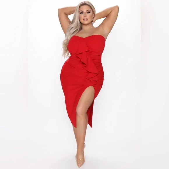 Fashion Nova Dresses Her First Kiss Midi Dress By Fashion Nova